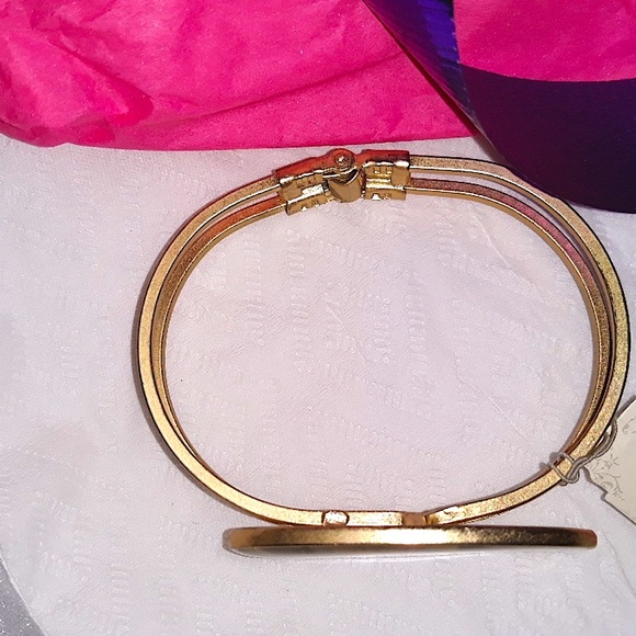 Cuff Bracelet Nautical Shell Natural Abalone Goldtone Brass Hinged Beach Vintage - Picture 2 of 6